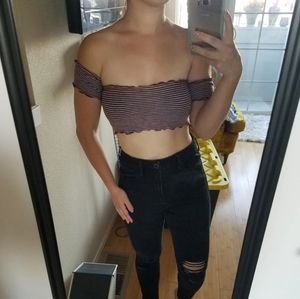 LIKE NEW Striped Crop Top